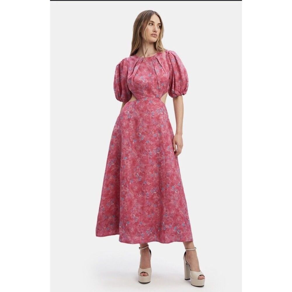 Anthropologie BARDOT Impala Floral Open Back Midi Dress